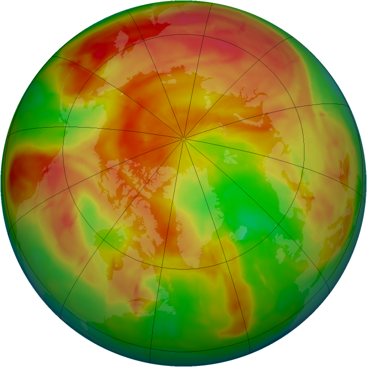 Arctic ozone map for 10 April 2010